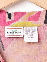 後染め 総柄 オープンカラー半袖シャツ