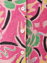 後染め 総柄 オープンカラー半袖シャツ