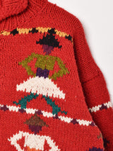 ハンドメイド 総柄 カウチンセーター