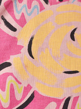 後染め 総柄 オープンカラー半袖シャツ