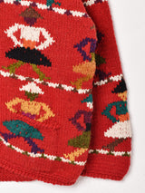 ハンドメイド 総柄 カウチンセーター