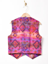 フランス製 ネイティブ柄 ベスト