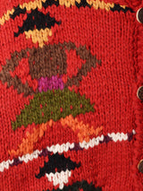 ハンドメイド 総柄 カウチンセーター