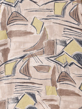 アメリカ製 総柄 リネン混半袖シャツ