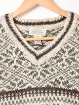 ST.JOHN'S BAY 総柄 Vネックセーター