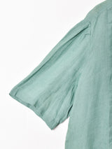 半袖 タック入りリネンシャツ