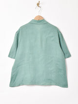 半袖 タック入りリネンシャツ