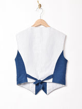 デニム×ストライプベスト