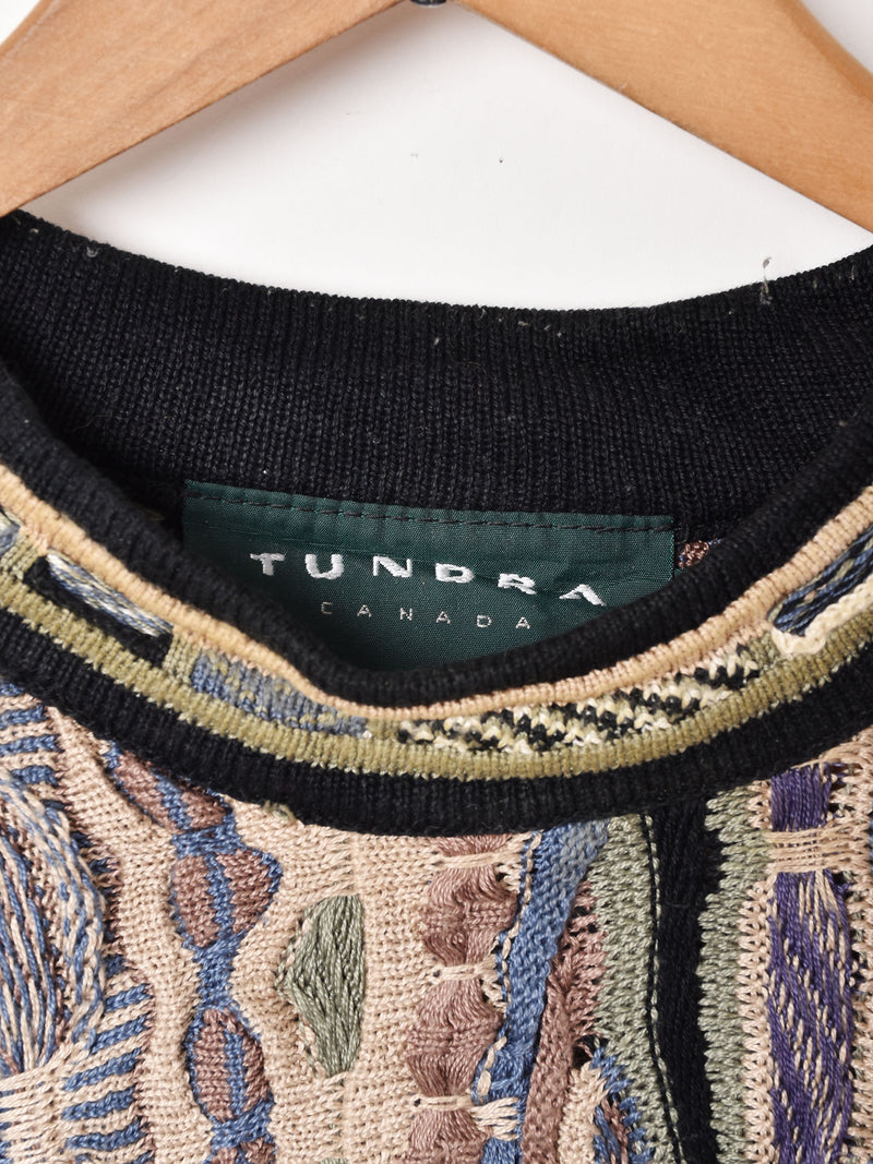 TUNDRA カナダ製 総柄 3Dセーター