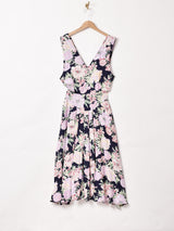 アメリカ製 Vネック 花柄 スリーブレスワンピース