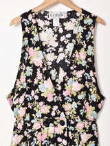 アメリカ製 花柄 カシュクール スリーブレスワンピース