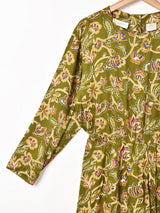 LizClaibone 総柄 ノーカラー 長袖ワンピース