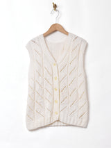 透かし編み ニットベスト