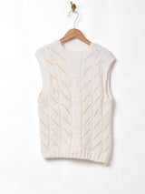 透かし編み ニットベスト