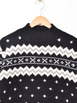 総柄 ハイネック セーター