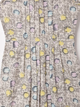 総柄 フレンチスリーブ ワンピース