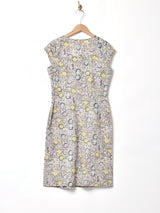 総柄 フレンチスリーブ ワンピース