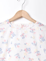 【2色展開】Meridian フラワー刺繍 パフスリーブ 半袖ブラウス