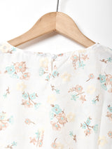 【2色展開】Meridian フラワー刺繍 パフスリーブ 半袖ブラウス