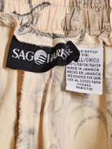 花柄 サイドボタン スカート