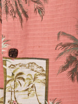 総柄 シルク ハワイアンシャツ