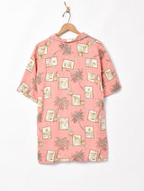 総柄 シルク ハワイアンシャツ