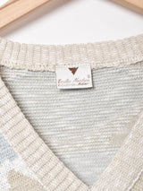 柄ニットベスト