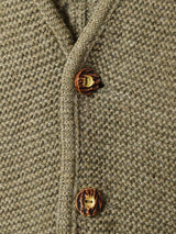 ウッドボタン ケーブルニットベスト