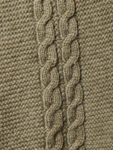 ウッドボタン ケーブルニットベスト