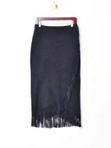 スエード ラップフリンジスカート