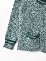 ショールカラー ミックスニット カーディガン