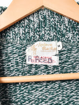 ショールカラー ミックスニット カーディガン