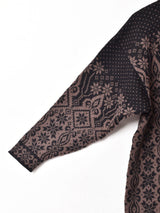 総柄 スタンドカラー カーディガン