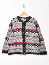 総柄 カーディガン