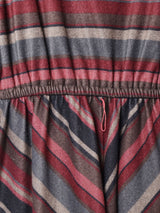 ドルマンスリーブ ボーダーワンピース