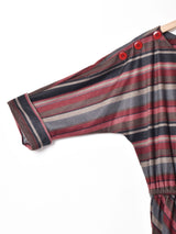 ドルマンスリーブ ボーダーワンピース