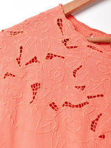 後染め カットワークトップス