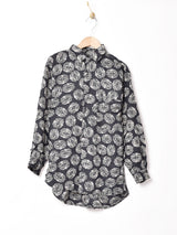 総柄 シルクシャツ