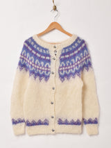 ハンドニット モヘアカーディガン