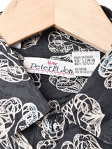 総柄 シルクシャツ