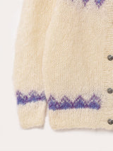 ハンドニット モヘアカーディガン