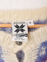 ハンドニット モヘアカーディガン