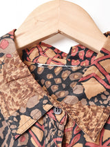 総柄シルクシャツ