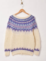 ハンドニット モヘアカーディガン