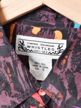 総柄 シルクシャツ