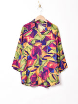 アメリカ製 総柄 5分袖シャツ