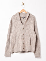 ケーブル編み ショールカラー カーディガン