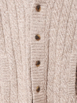 ケーブル編み ショールカラー カーディガン