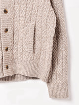 ケーブル編み ショールカラー カーディガン