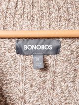 ケーブル編み ショールカラー カーディガン